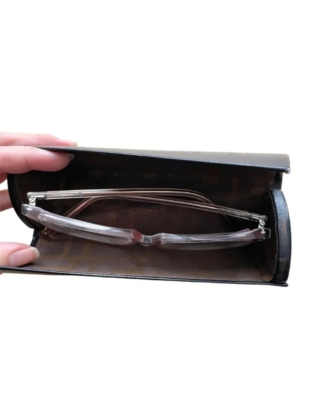 Fendi Black Zucca Monogram Eyeglasses / Sunglasses Hard Case - O/S 🇮🇹